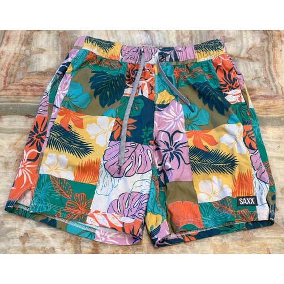 Saxx Other - SAXX Oh Buoy 2N1 Swim Shorts Mens Multicolor Floral DropTemp Liner W/ Pouch S